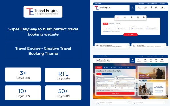 Travel Engine – Creative Travel Booking Template — Template by Templatemonster