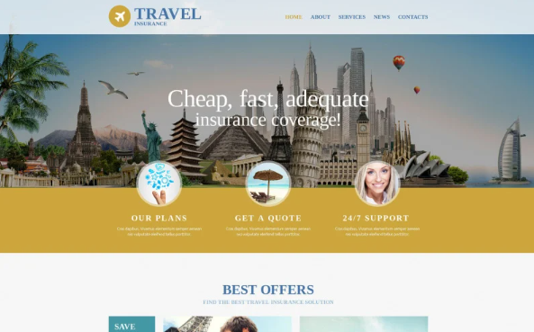Travel Insurance Agency Website Template