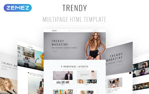 Trendy – Fashion Magazine Multipage HTML5 Website Template — Template by Templatemonster