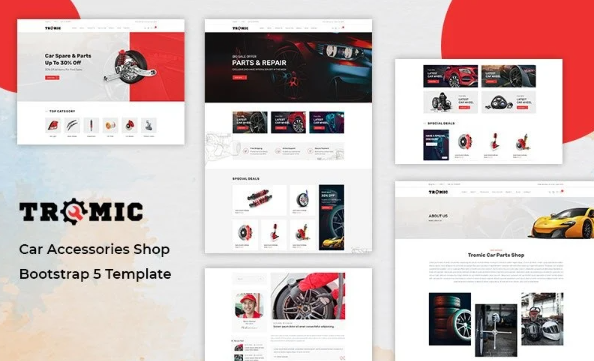 Tromic – Car Accessories Shop Bootstrap 5 Website Template — Template by Templatemonster