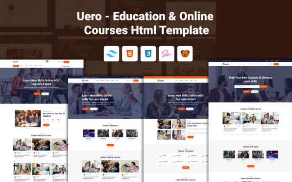 Uero – Education & Online Courses Html 5 tailwind Template — Template by Templatemonster