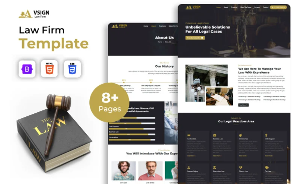VSign – Lawyers and Attorneys HTML5 Website Template — Template by Templatemonster