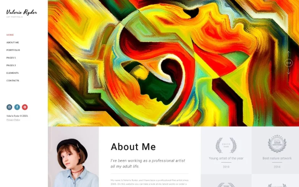 Valerie Ryler – Artist Portfolio Responsive HTML5 Website Template — Template by Templatemonster
