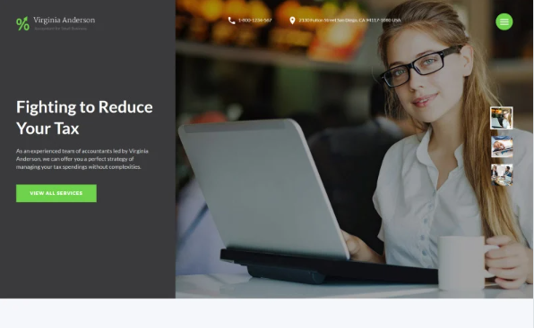 Virginia Anderson – Accountant for Small Business Multipage Website — Template by Templatemonster