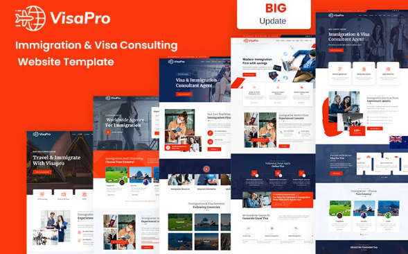 VisaPro – Immigration and Visa Consulting Bootstrap HTML5 Website Template — Template by Templatemonster