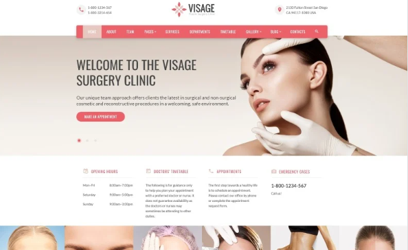 Visage – Plastic Surgery Clinic Website Template
