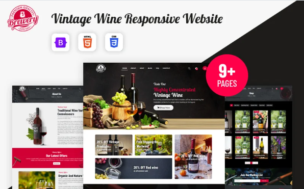 Vwine – Online wine shop React JS Website Template — Template by Templatemonster
