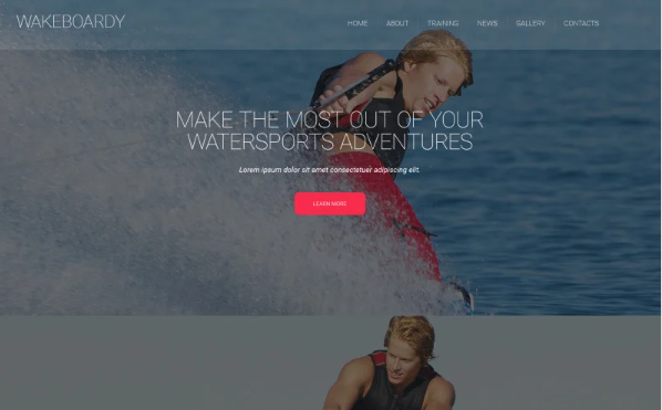 Wakeboarding Responsive Website Template