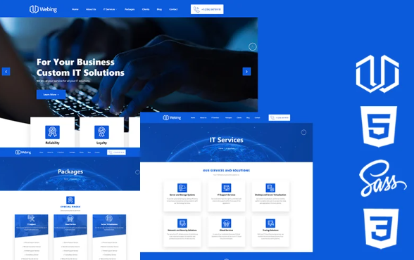 Webing – IT Solutions Html5 Css3 Theme Website Template — Template by Templatemonster