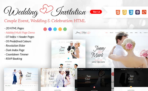Wedding Invitation – Couple Event & Celebration Website Template