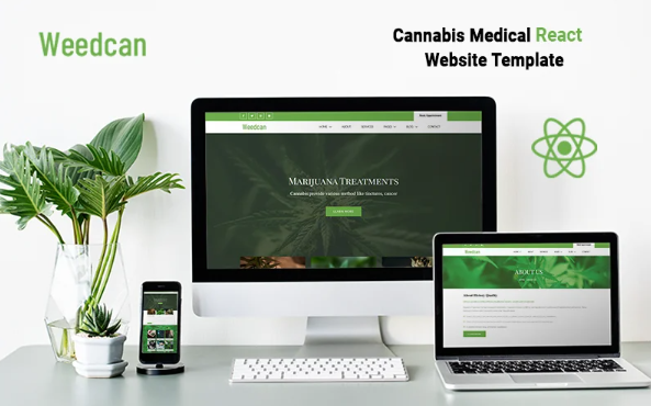 Weedcan – Cannabis Medical React Template — Template by Templatemonster