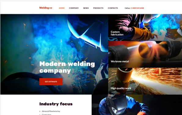Welding Co Website Template — Template by Templatemonster