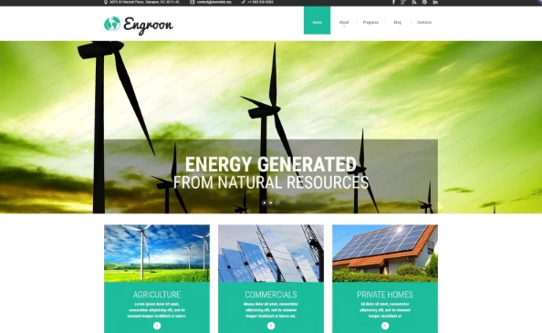 Wind Energy Responsive Website Template — Template by Templatemonster