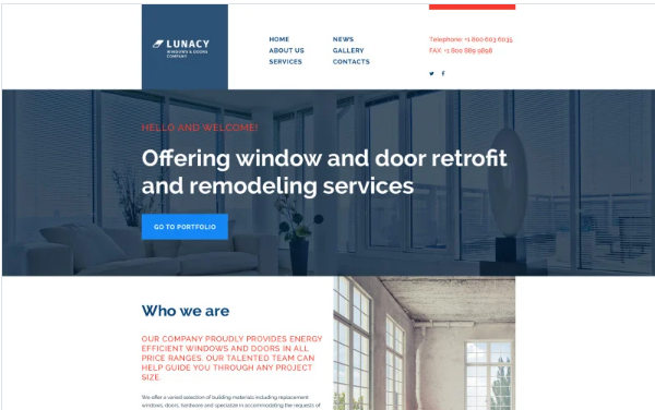 Windows Doors Website Template — Template by Templatemonster