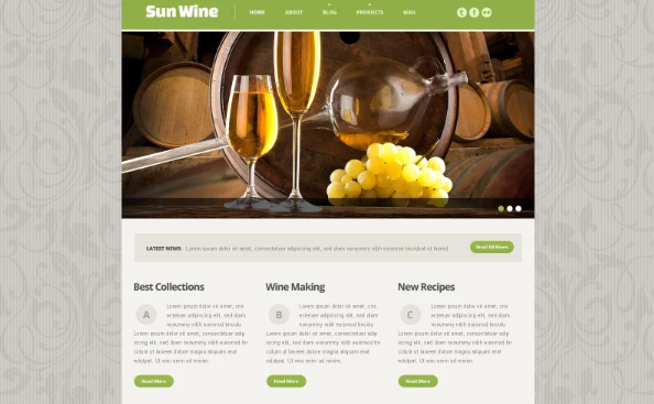 Wine Responsive Website Template — Template by Templatemonster