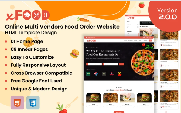 XFood – Online Food Delivery HTML Template — Template by Templatemonster