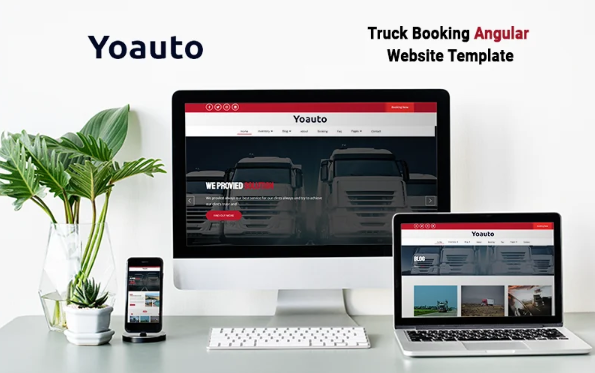 Yoauto -Truck Booking Angular Website Template — Template by Templatemonster