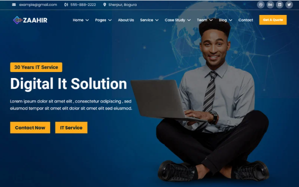 Zaahir – IT Solution & Technology Business Service Website Template — Template by Templatemonster