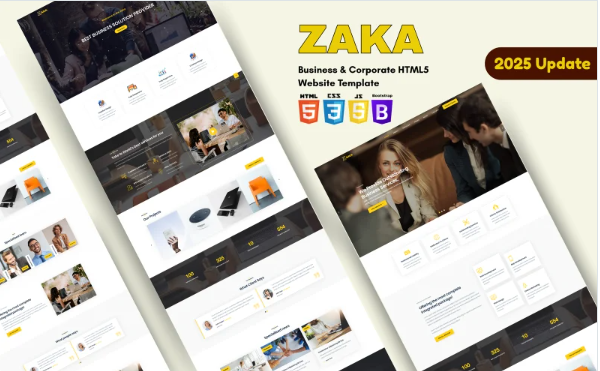 Zaka – Business & Corporate HTML5 Website Template — Template by Templatemonster