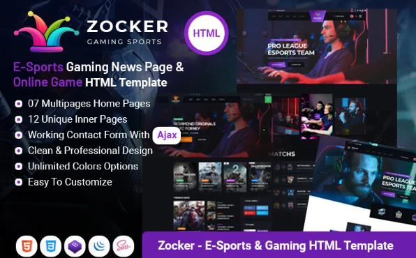 Zocker – eSports Gaming Clan News Magazine Portal HTML Template — Template by Templatemonster