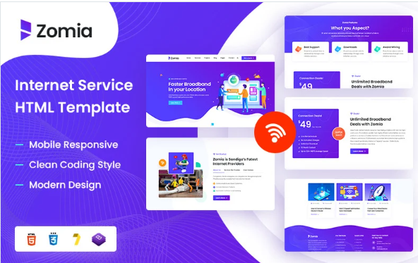 Zomia – ISP and Internet Service Bootsrtap HTML5 Website Template — Template by Templatemonster