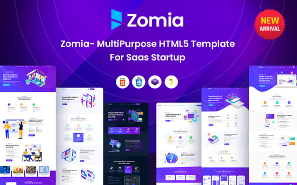 Zomia – Multi-Purpose Bootstrap HTML5 Website Template for Saas Startup — Template by Templatemonster