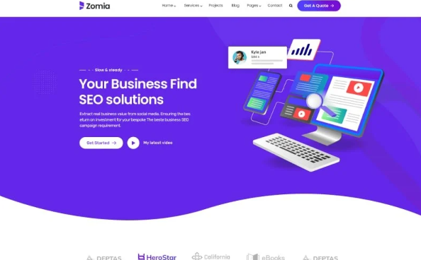 Zomia SEO Marketing Bootstrap HTML5 Website Template — Template by Templatemonster