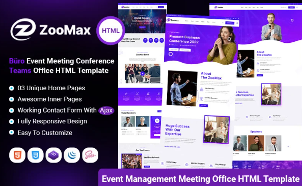 ZooMax – Business Conference Event Meeting Office HTML Template