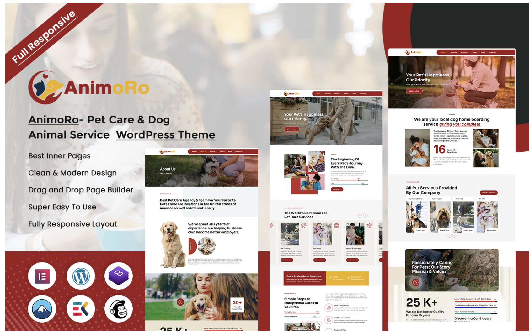 Animoro - Pet Care & Dog Animal Service WordPress Theme