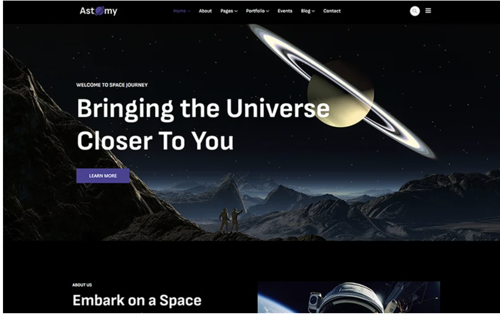 Astomy - Universal Studios Elementor WordPress Theme