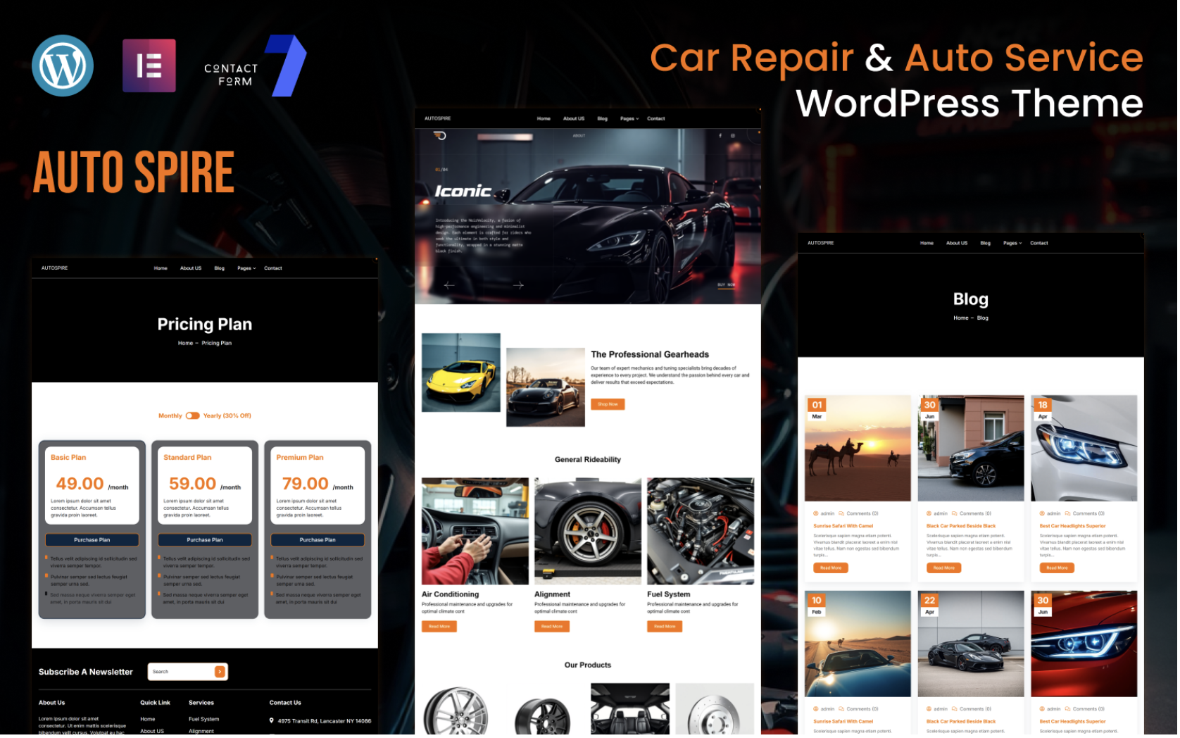 AutoSpire-Car Repair & Auto Service WordPress Elementor Theme