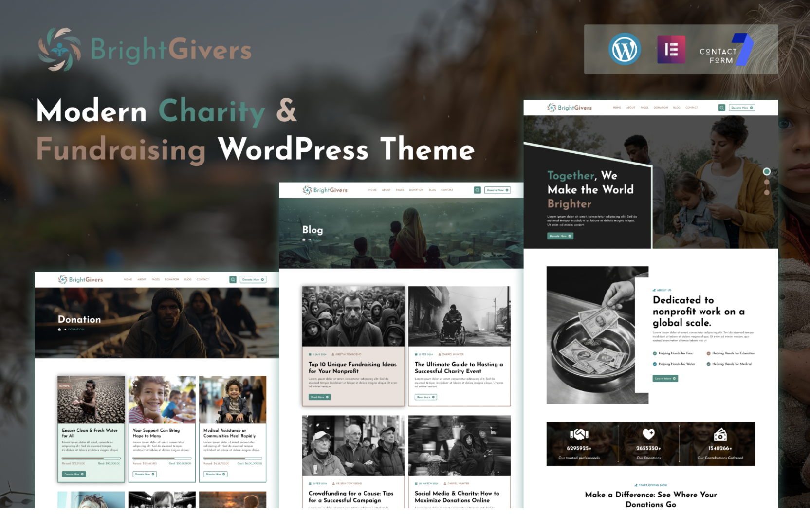 BrightGivers – Modern Charity & Fundraising WordPress Theme
