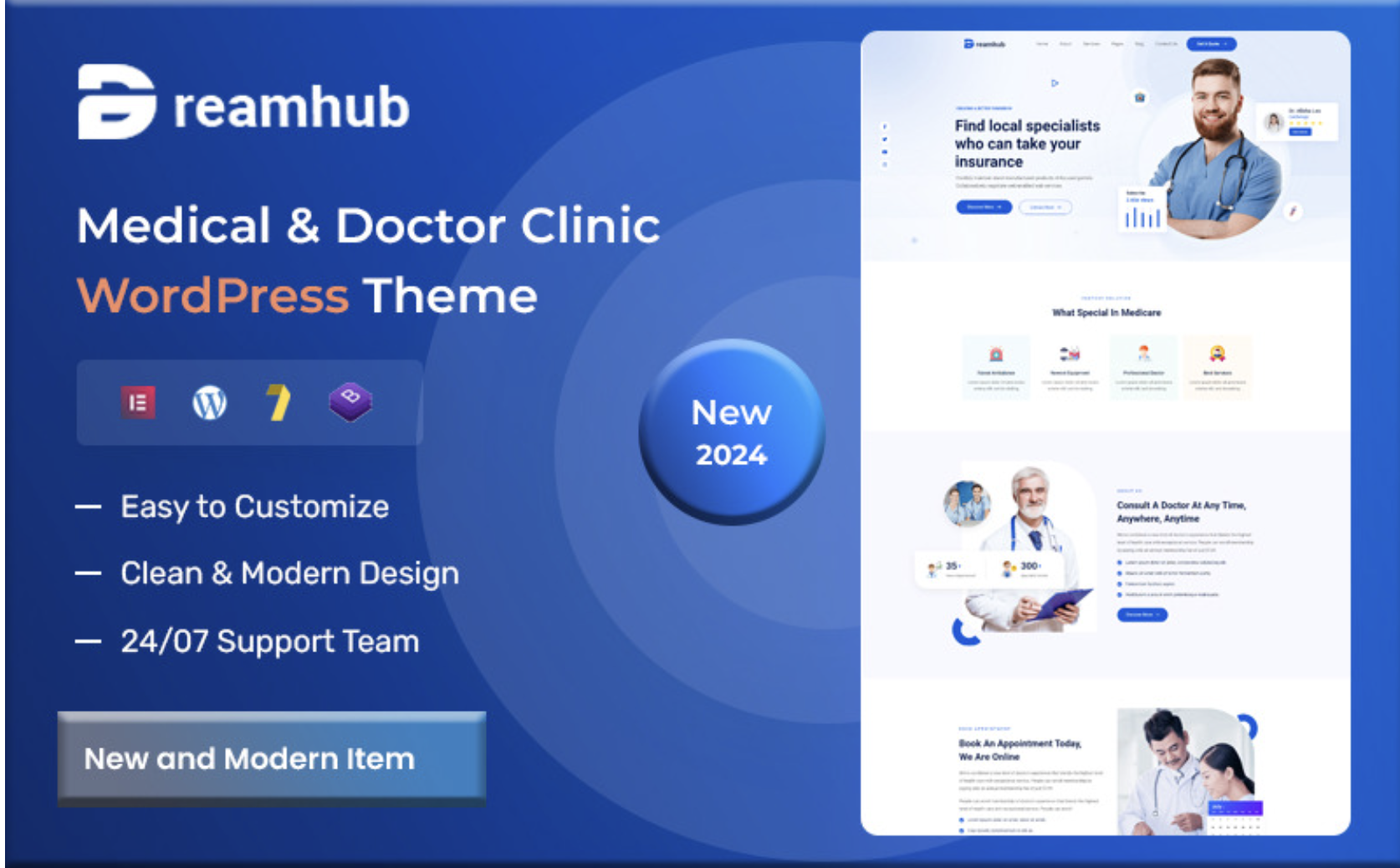 DreamHub - Medical & Doctor Clinic WordPress Theme