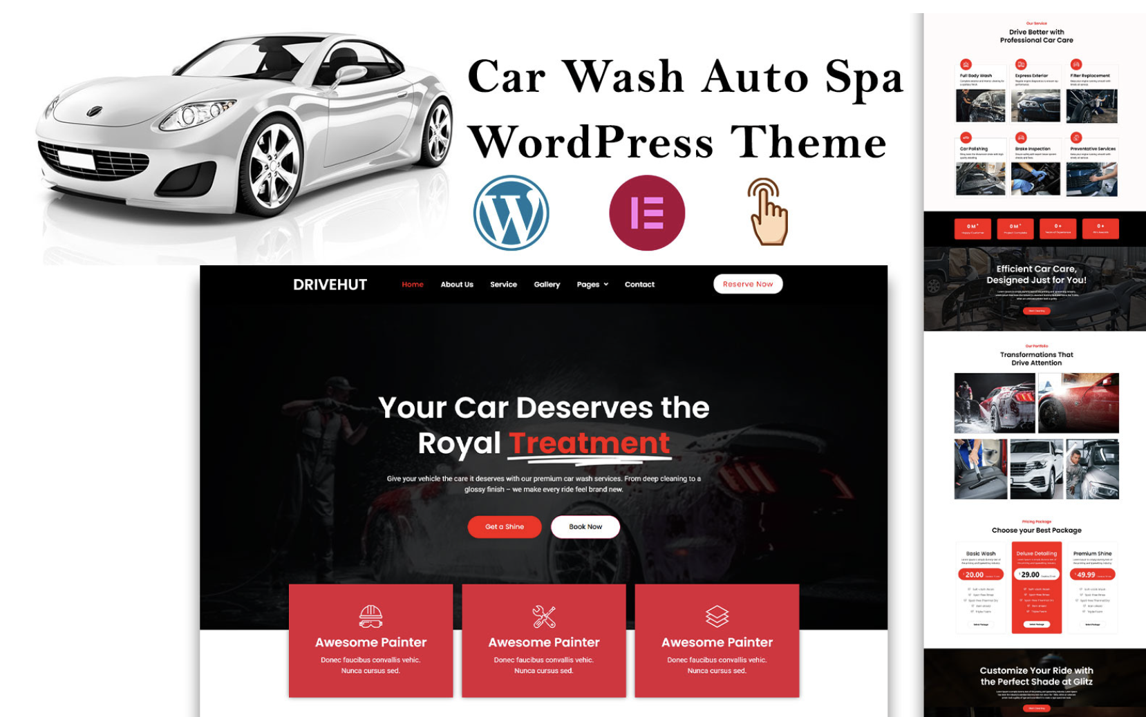 Drivehut - Car Wash Auto Spa WordPress Theme