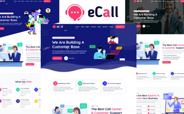eCall – Call Center Business HTML5 Template — Template by Templatemonster