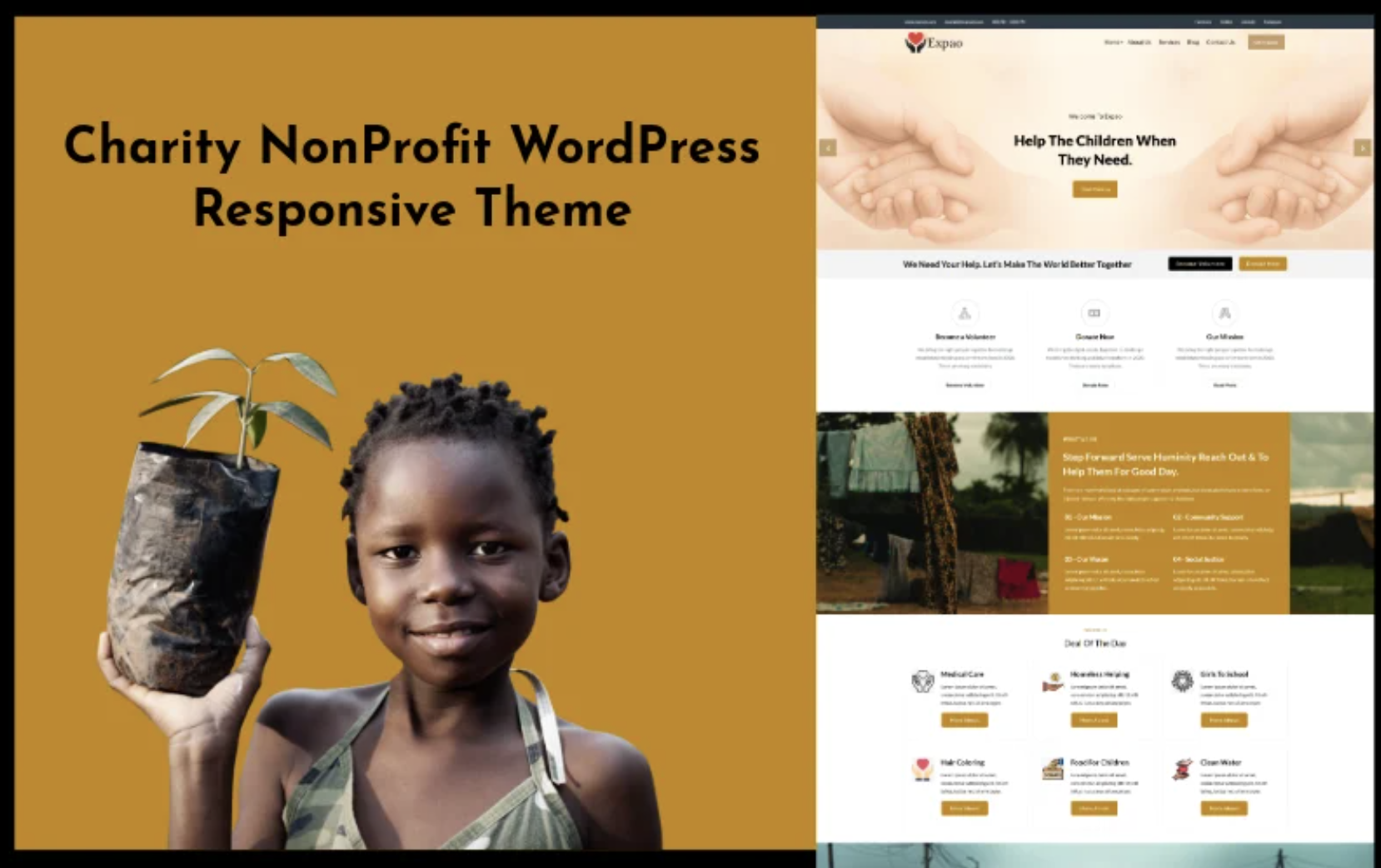 Expoa - Charity NonProfit Fundraising WordPress Responsive Theme