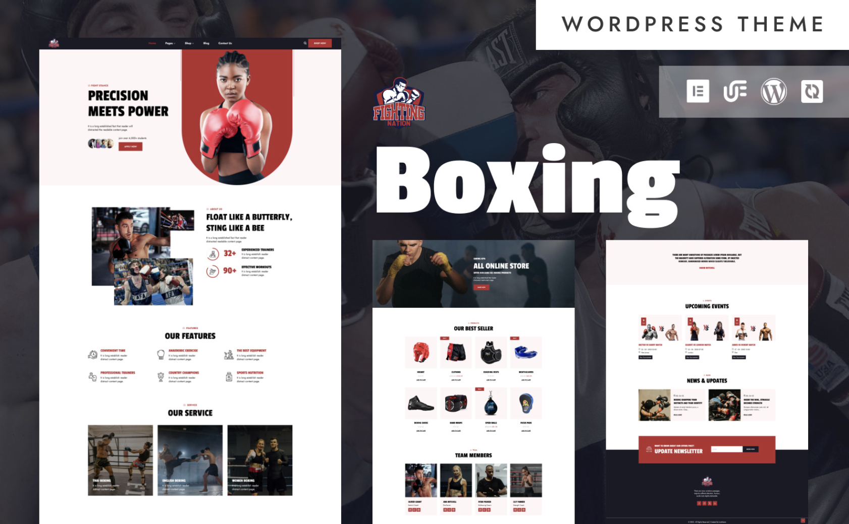 Fighting - Mixed Martial Arts Boxing Woocommerce WordPress Elementor Theme