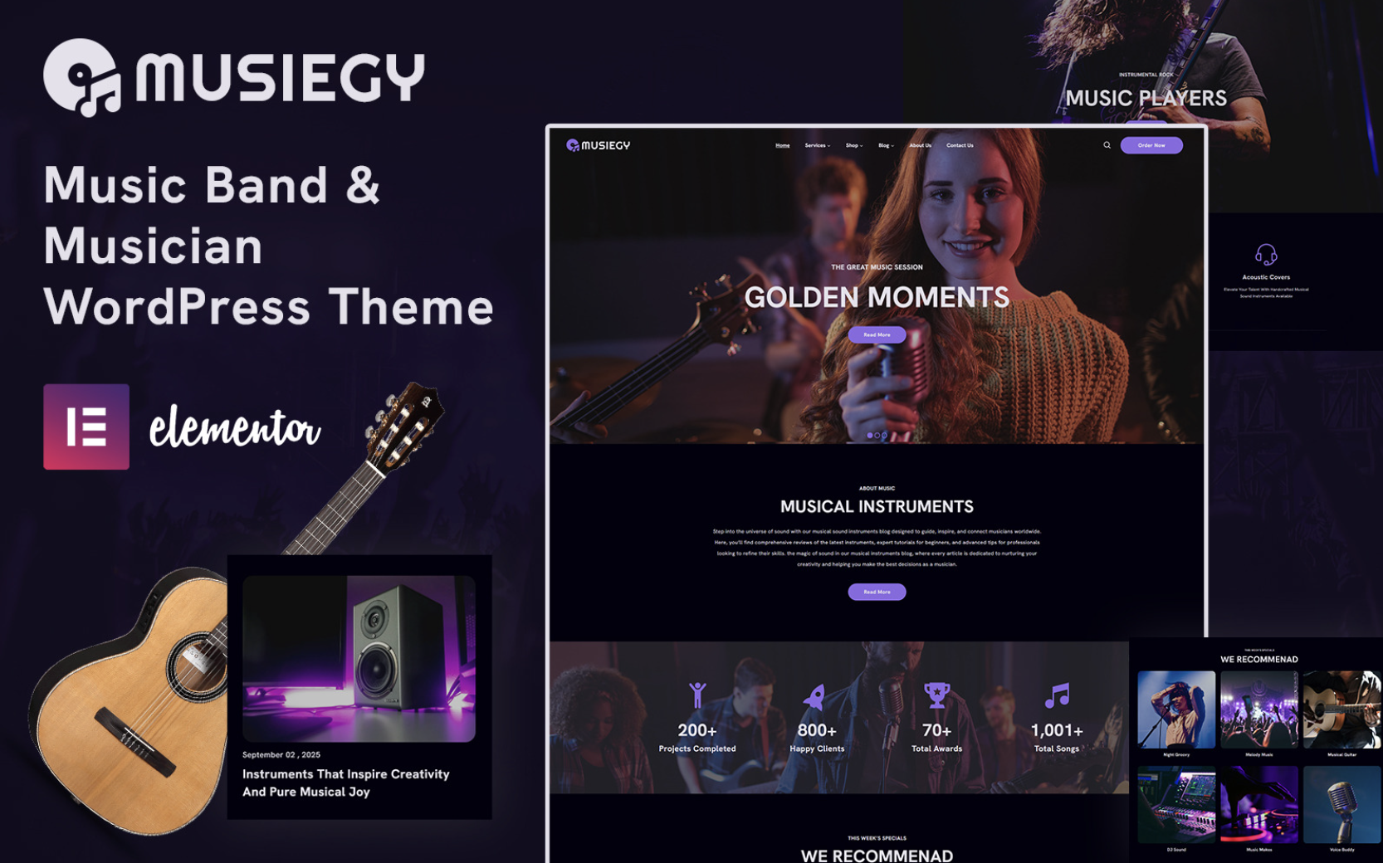 Musiegy - Music Band & Musician WordPress Theme