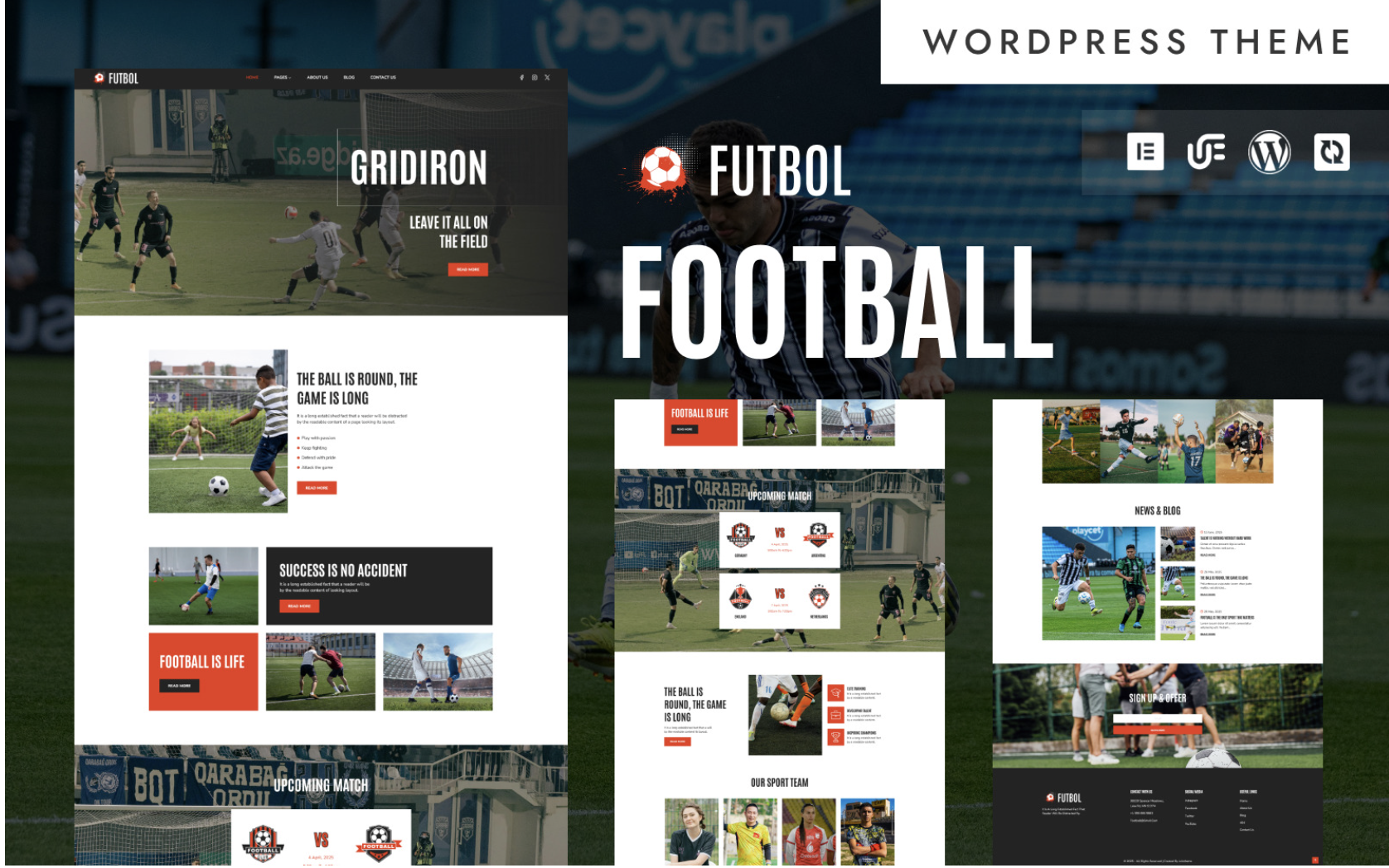 Futbol - Football Academy & Match Schedule WordPress Elementor Theme