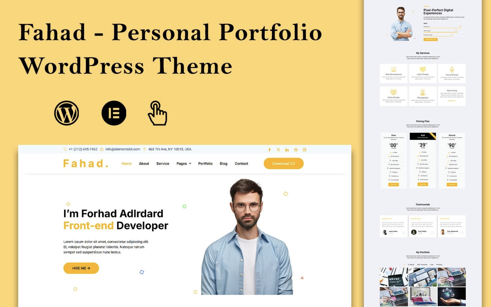 Fahad - Creative Personal Portfolio WordPress Theme