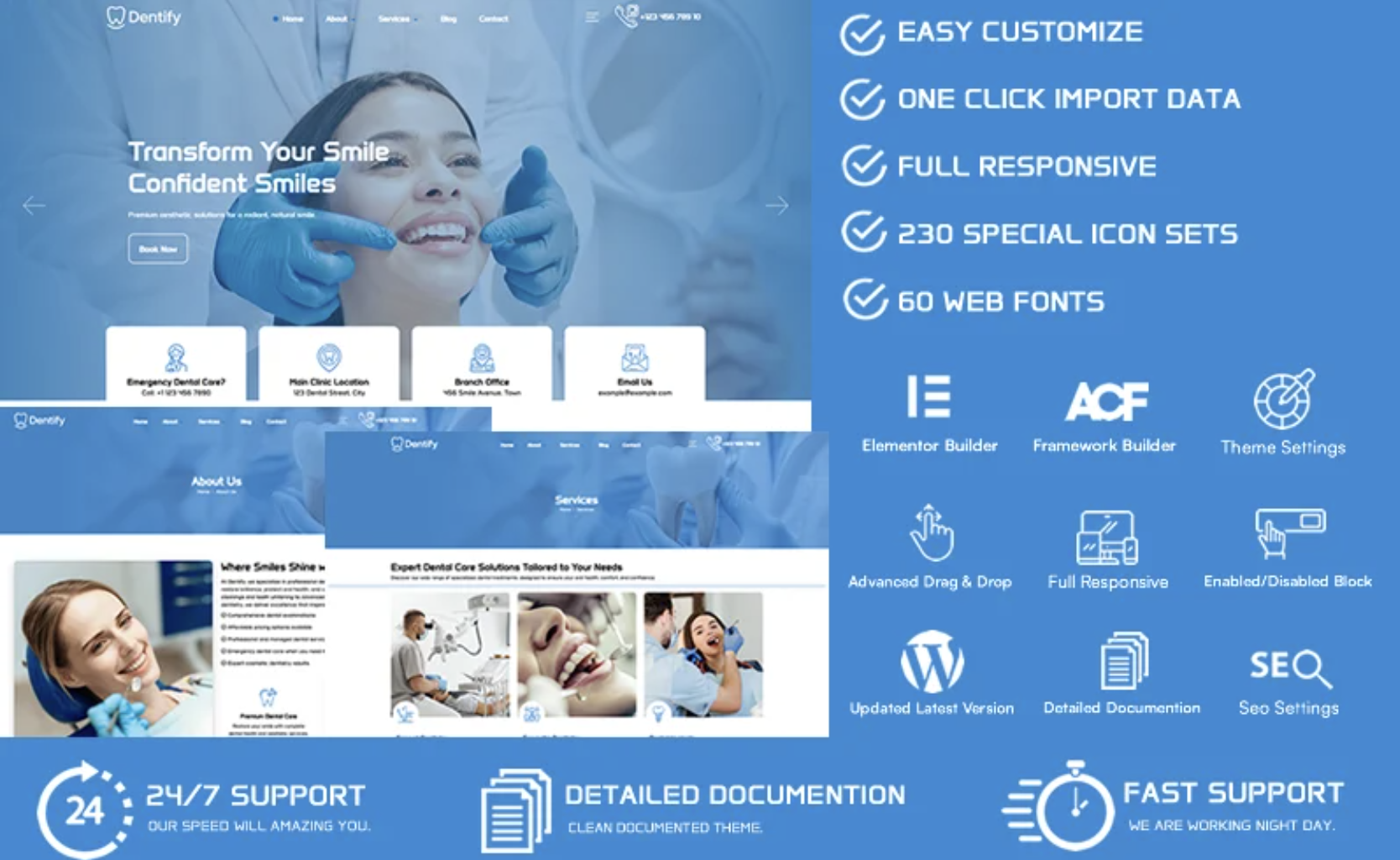 Dentify - Dental Clinic & Dentist WordPress Theme