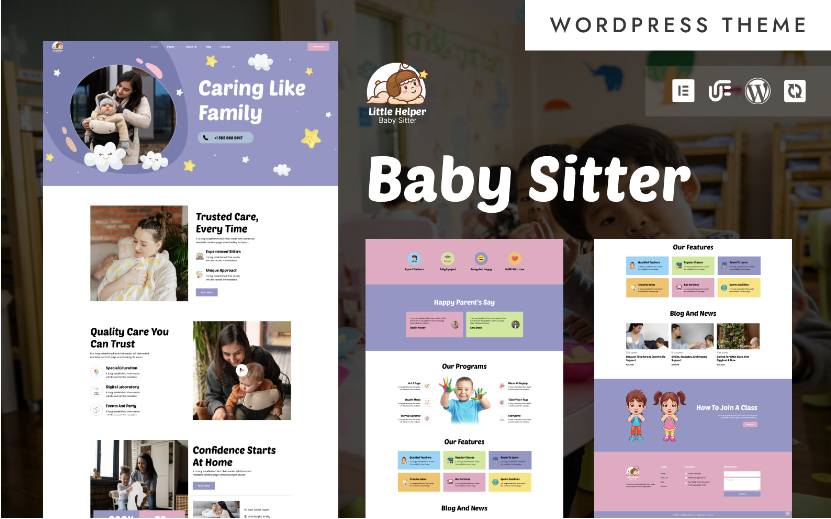 Little Helper - Babysitter & Children’s Care WordPress Elementor Theme