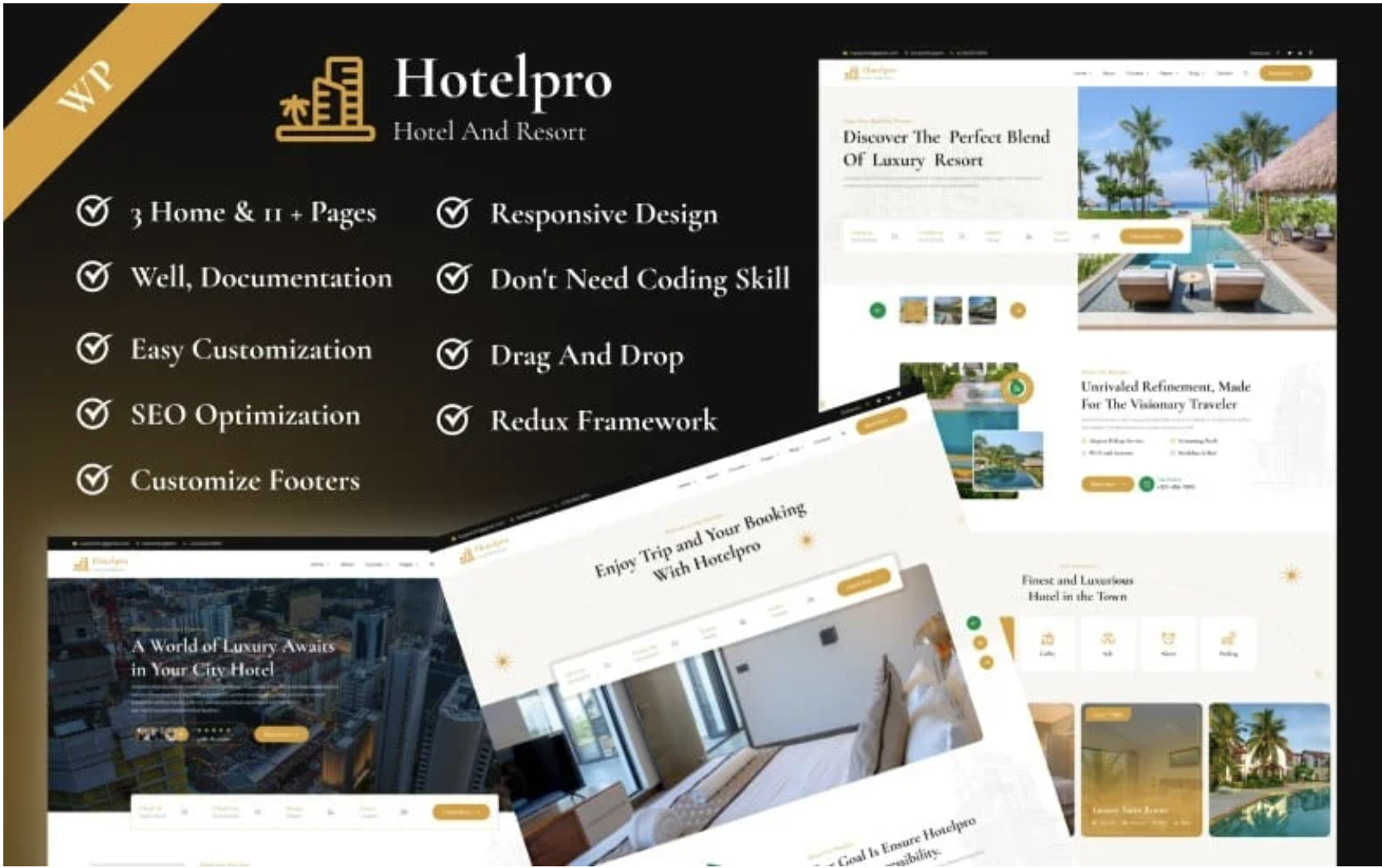 Hotelpro - Hotel Booking & Resort Management Elementor WordPress Theme