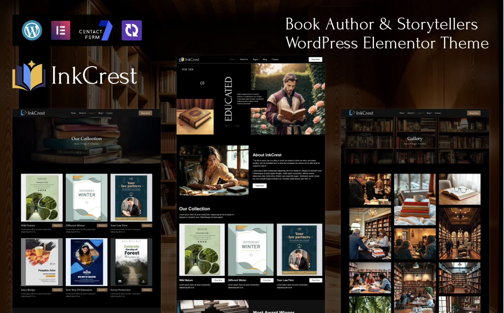 InkCrest - Book Author & Storytellers WordPress Elementor Theme