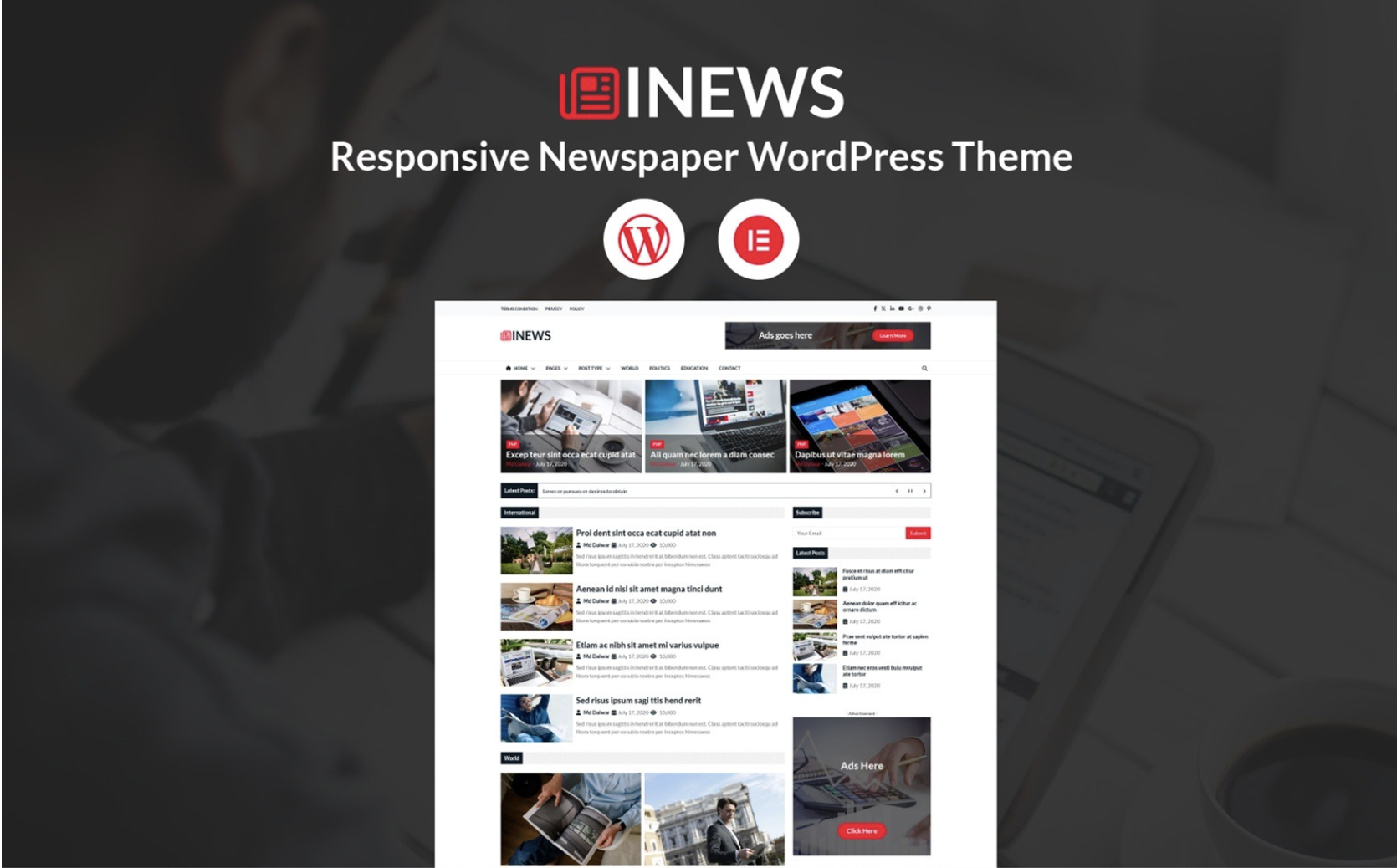 Inkology - Tattoo Studio And Body Art WordPress Elementor Responsive Multipurpose Theme