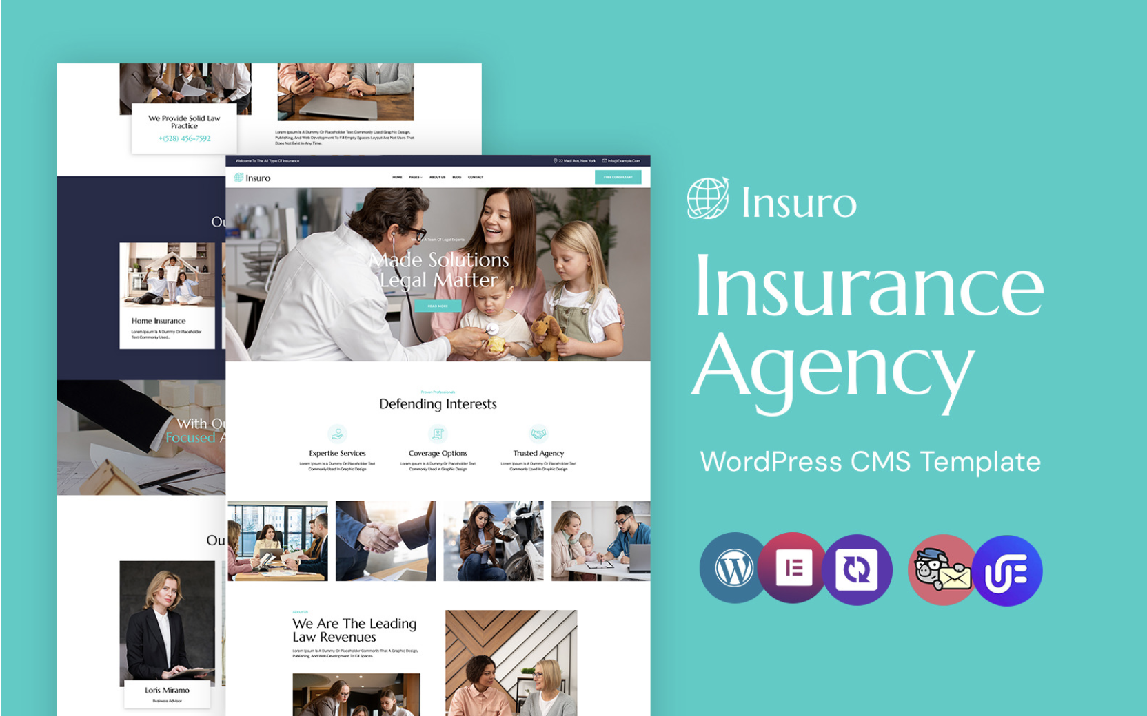 Insuro - Insurance Company WordPress Elementor Theme