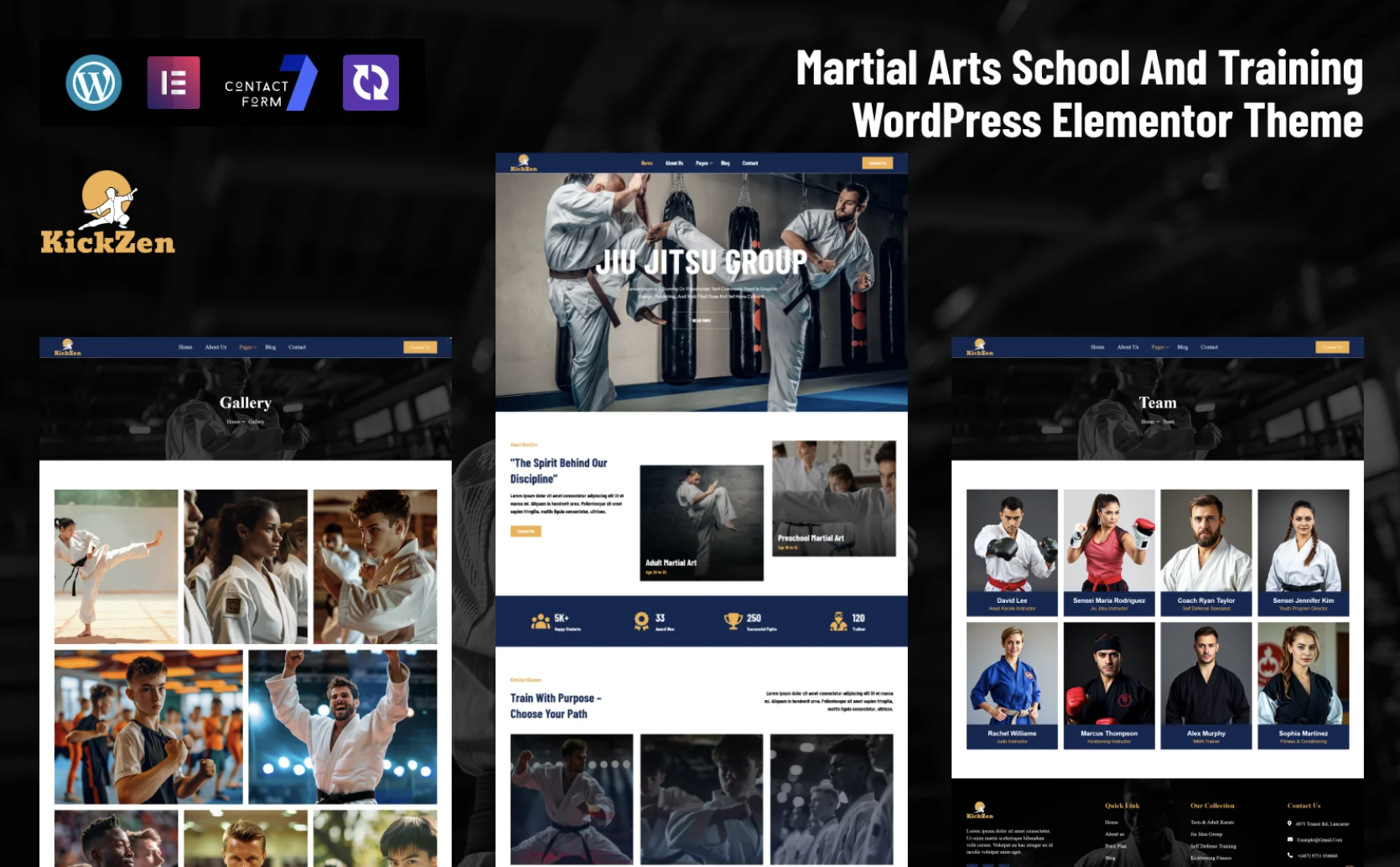 KickZen - Martial Arts School And Training Multipurpose WordPress Elementor Theme