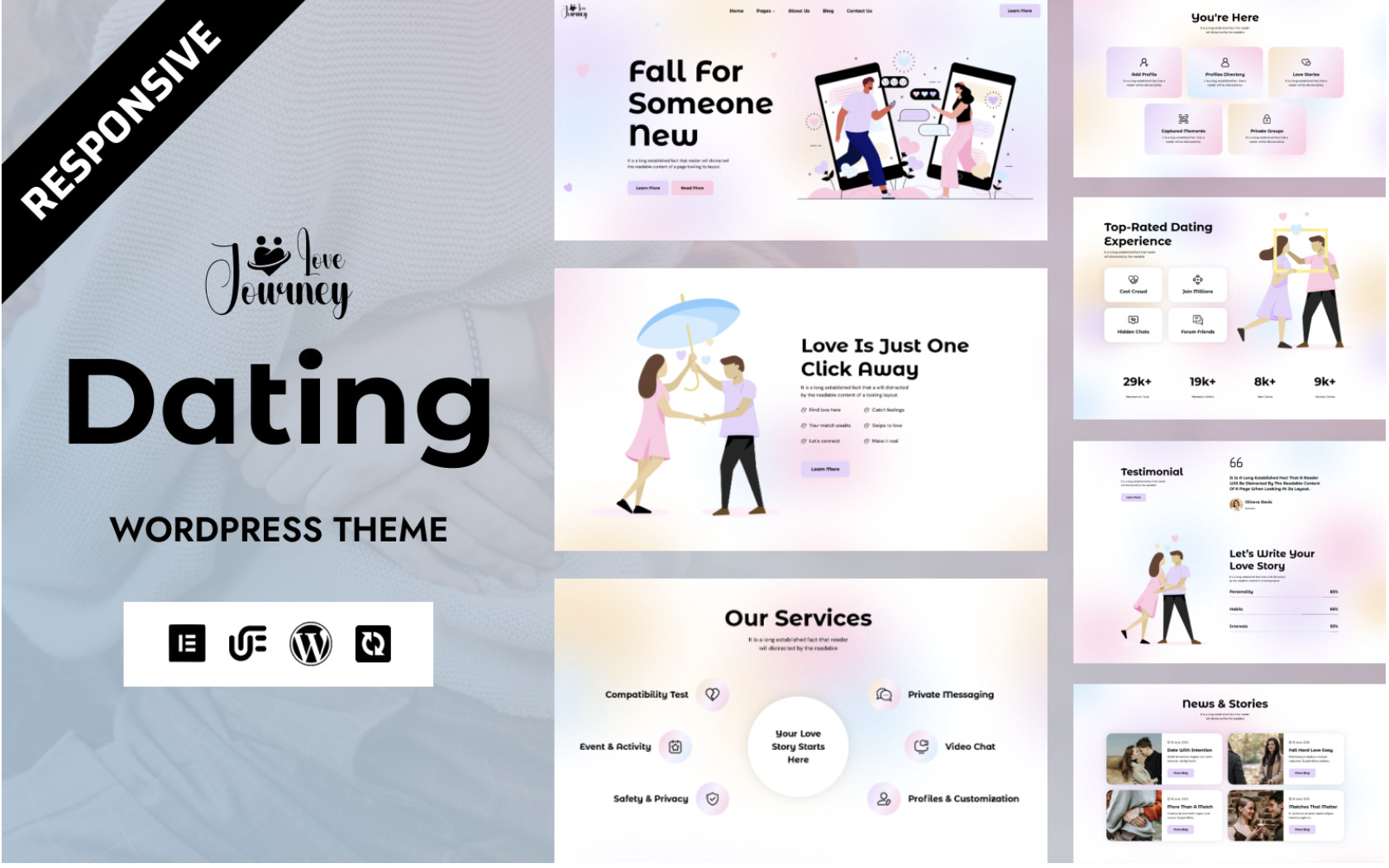 Love Journey - Online Dating & Relationship WordPress Elementor Theme