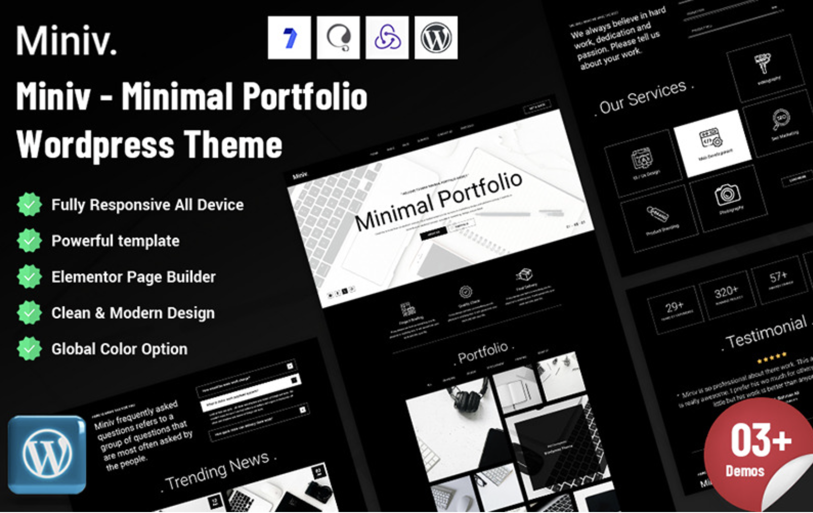 Miniv - Minimal Portfolio WordPress Theme