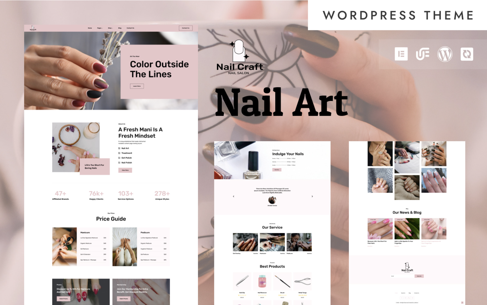 Nail Craft - Nail Salon with Great Widgets WooCommerce WordPress Elementor Theme